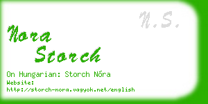 nora storch business card
